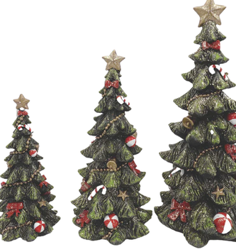 Set of 3 Shimmer Christmas Trees
