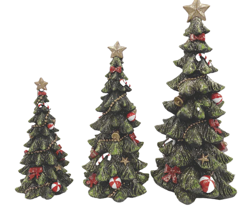 Set of 3 Shimmer Christmas Trees