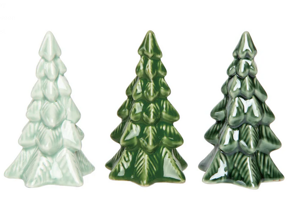 Set of 3 Iridescent Mini Christmas Trees