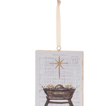 Hand Painted Manger Ornament