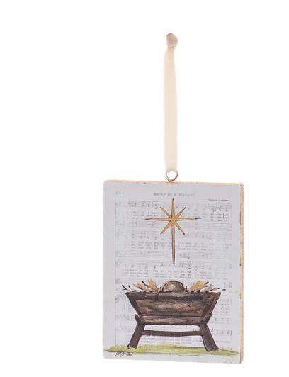 Hand Painted Manger Ornament