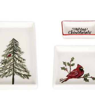 Set of 3 Christmas Trinket Dishes