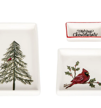 Set of 3 Christmas Trinket Dishes