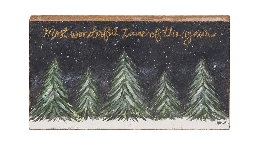 Hand Painted Most Wonderful Time Block Art