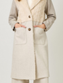Mystree Fleece Block Long Overcoat Trench By: Mystree Mystree Fleece Block Long Overcoat Trench By: Mystree