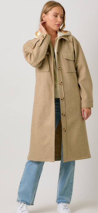 Mystree Hooded Long Trench Overcoat By: Mystree