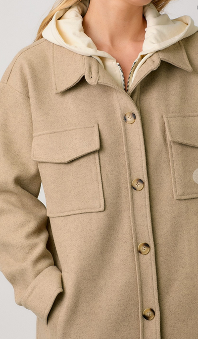 Mystree Hooded Long Trench Overcoat By: Mystree