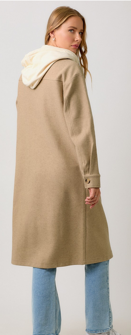 Mystree Hooded Long Trench Overcoat By: Mystree