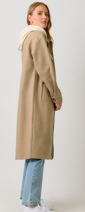 Mystree Hooded Long Trench Overcoat By: Mystree