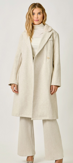 Mystree Fur Collared Long Trench Overcoat By: Mystree