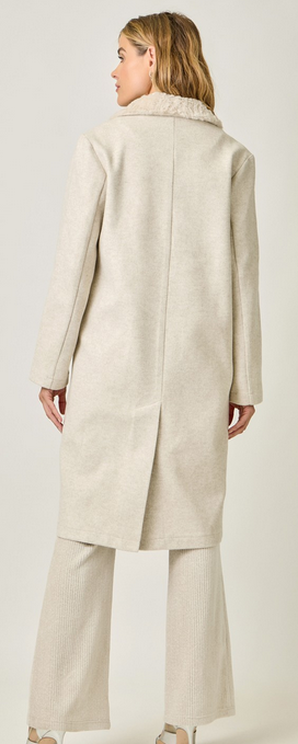 Mystree Fur Collared Long Trench Overcoat By: Mystree