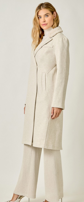 Mystree Fur Collared Long Trench Overcoat By: Mystree