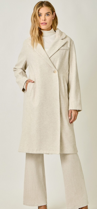 Mystree Fur Collared Long Trench Overcoat By: Mystree