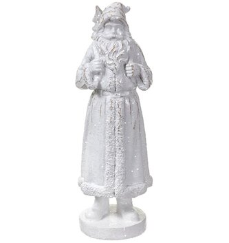 White Glitter Santa w/ Gift