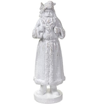 White Glitter Santa w/ Gift