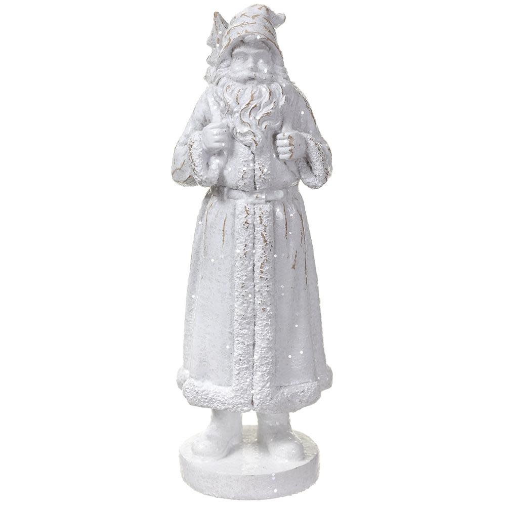 White Glitter Santa w/ Gift
