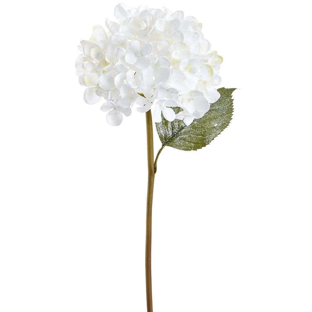 White Glittered Hydrangea Spray