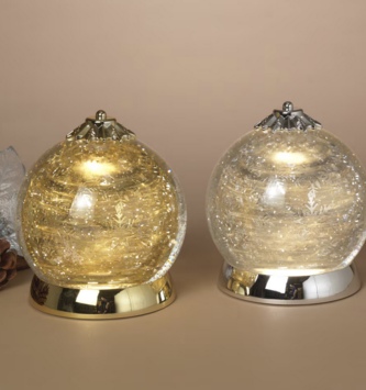 Spinning Snowflake Water Globe (2-Colors)