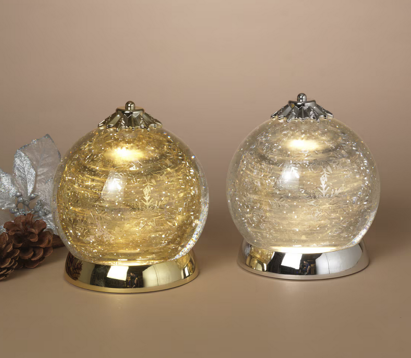 Spinning Snowflake Water Globe (2-Colors)