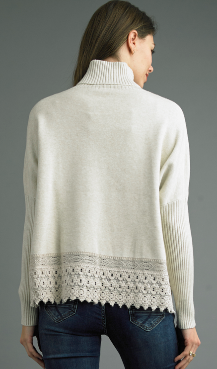 Tempo Paris Lace Edge Sweater By: Tempo Paris (2-Color)