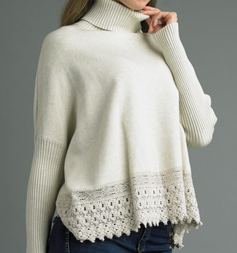 Tempo Paris Lace Edge Sweater By: Tempo Paris (2-Colors)