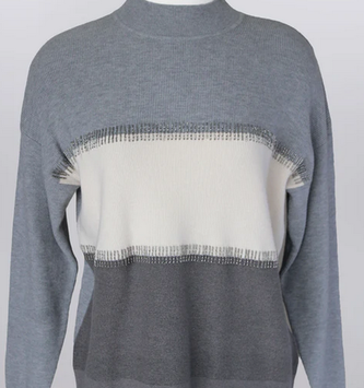Pull Over Gray Beaded Sweater By: Keren Hart