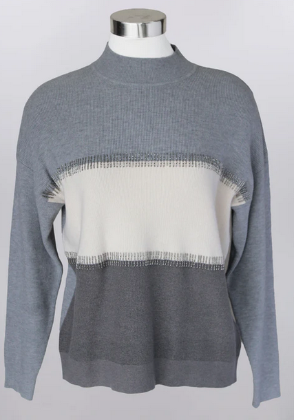 Pull Over Gray Beaded Sweater By: Keren Hart