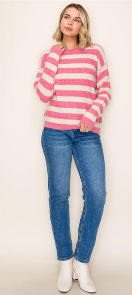 Staccato Crew Neck Super Soft Striped Sweater By: Staccato