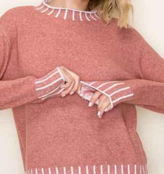 Staccato Mock Neck Pull Over Sweater By: Staccato