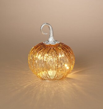 LED Handblown Glass Pumpkin
