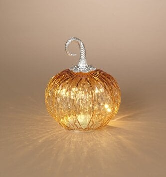 LED Handblown Glass Pumpkin