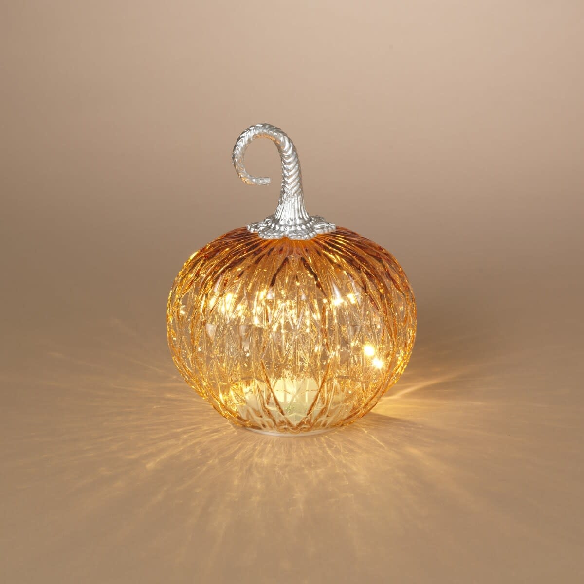 LED Handblown Glass Pumpkin