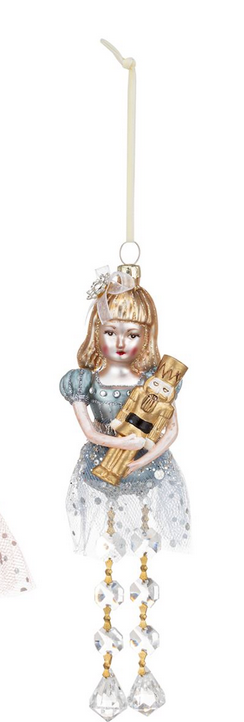 Glass Ballerina Nutcracker Ornament (3-Styles)