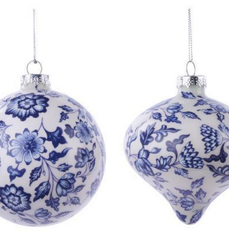 Vintage Blue Floral Ornament (2-Styles)