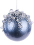 4.5" Blue Jeweled Ball Ornament