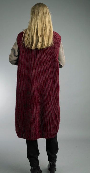 Tempo Paris Long Double Pocket Sweater Vest By: Tempo Paris
