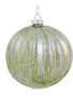 Glass Sage Fluted Ball Ornament