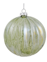 Glass Sage Fluted Ball Ornament