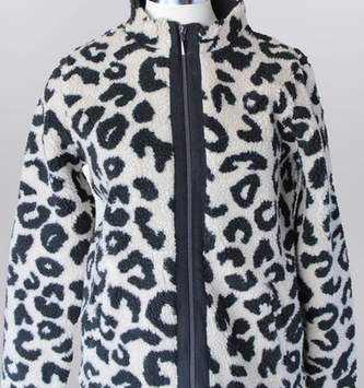 Cozy Leopard Print Zip Jacket