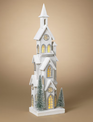 Battery Operated Winter White Church (3-Sizes)