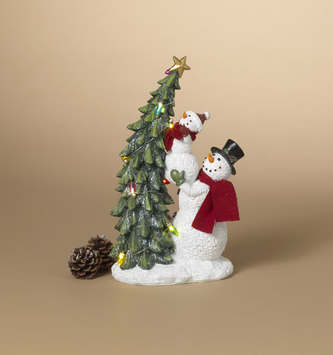 LED Snowmen Decorating Tree