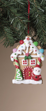 Iced Gingerbread House Ornament (3-Styles)