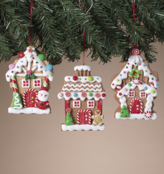 Iced Gingerbread House Ornament (3-Styles)