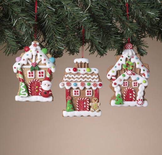 Iced Gingerbread House Ornament (3-Styles)
