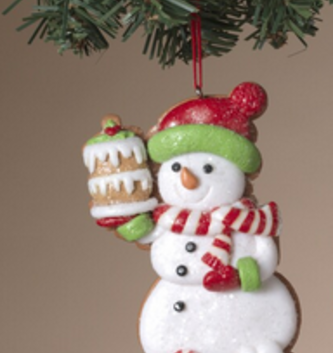 Iced Gingerbread Snowman Cookie Ornament (3-Styles)