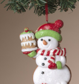 Iced Gingerbread Snowman Cookie Ornament (3-Styles)