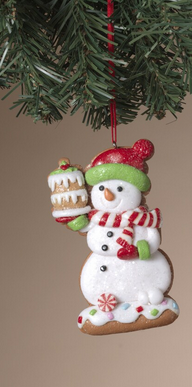 Iced Gingerbread Snowman Cookie Ornament (3-Styles)