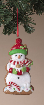 Iced Gingerbread Snowman Cookie Ornament (3-Styles)
