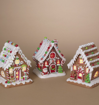 LED Small Gingerbread House (3-Styles)