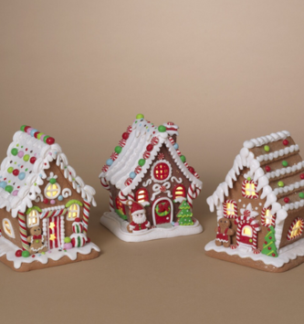 LED Small Gingerbread House (3-Styles)